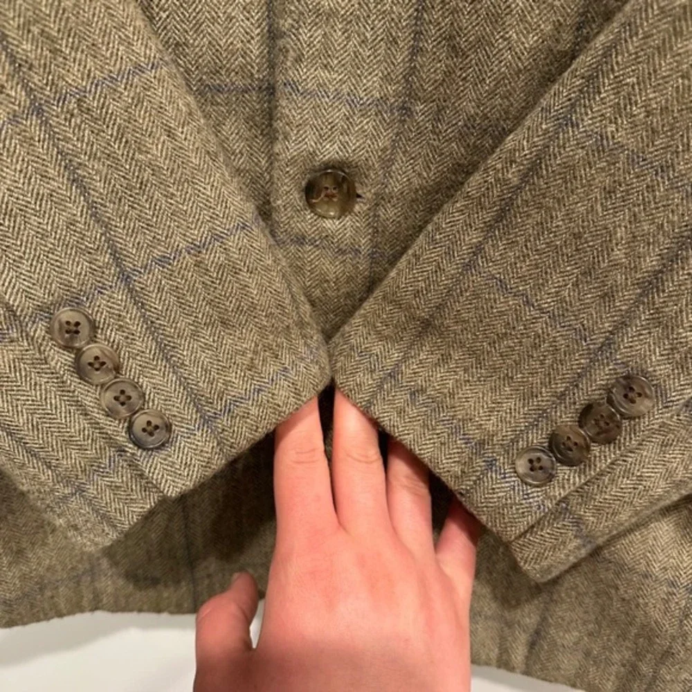 Joseph Abboud American Soft Mens Wool Plaid Blazer Jacket Size 42R